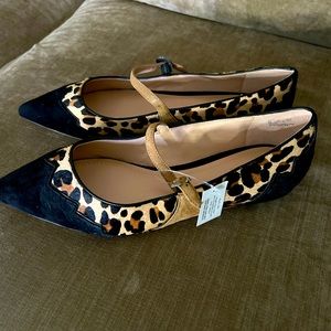 Suede and pony hair Coach flats